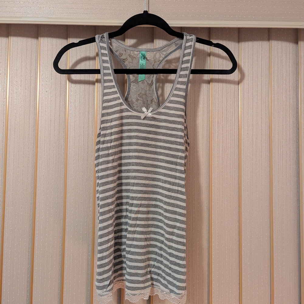 Honeydew Intimates Small PJ's White/Gray Stripes